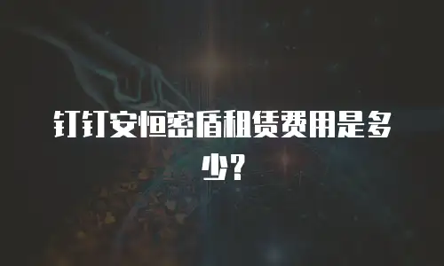 钉钉安恒密盾租赁费用是多少？