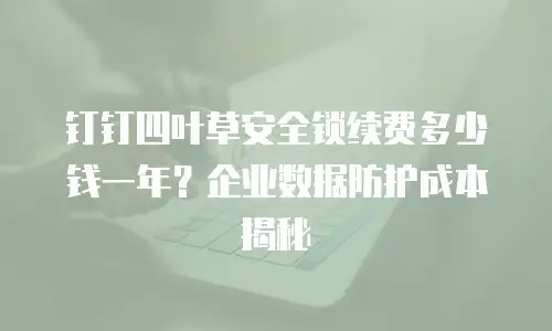 钉钉四叶草安全锁续费多少钱一年？企业数据防护成本揭秘