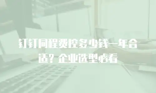 钉钉同程费控多少钱一年合适？企业选型必看