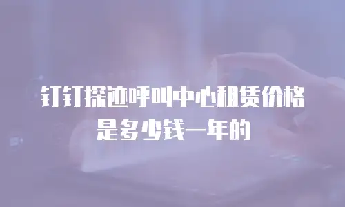 钉钉探迹呼叫中心租赁价格是多少钱一年的