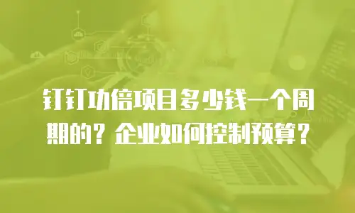 钉钉功倍项目多少钱一个周期的？企业如何控制预算？