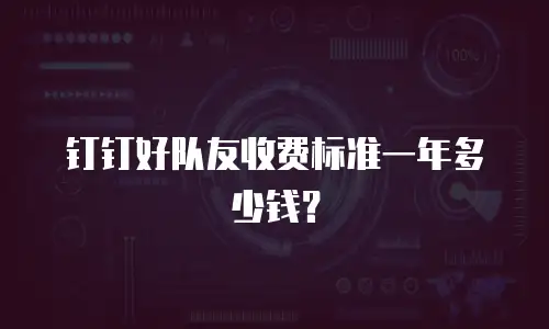 钉钉好队友收费标准一年多少钱？