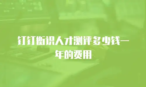 钉钉衡识人才测评多少钱一年的费用