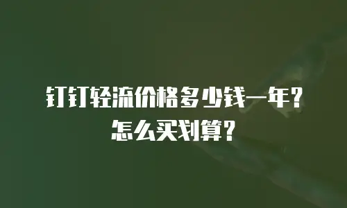 钉钉轻流价格多少钱一年？怎么买划算？