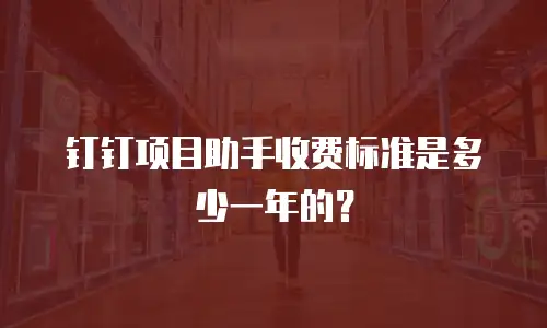 钉钉项目助手收费标准是多少一年的？