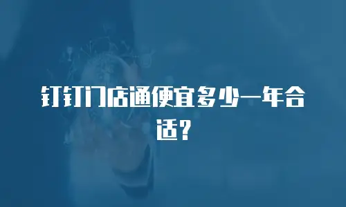 钉钉门店通便宜多少一年合适？