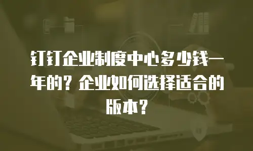 钉钉企业制度中心多少钱一年的？企业如何选择适合的版本？