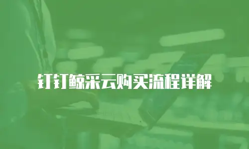 钉钉鲸采云购买流程详解