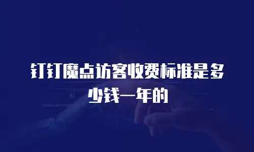 钉钉魔点访客收费标准是多少钱一年的