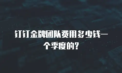 钉钉金牌团队费用多少钱一个季度的？