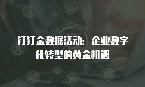 钉钉金数据活动：企业数字化转型的黄金机遇