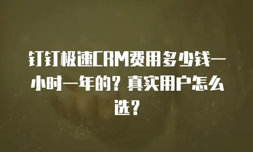 钉钉极速CRM费用多少钱一小时一年的？真实用户怎么选？
