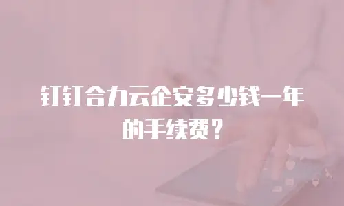 钉钉合力云企安多少钱一年的手续费？