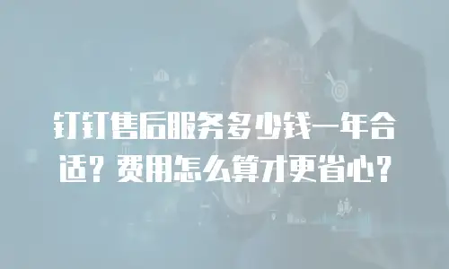 钉钉售后服务多少钱一年合适？费用怎么算才更省心？