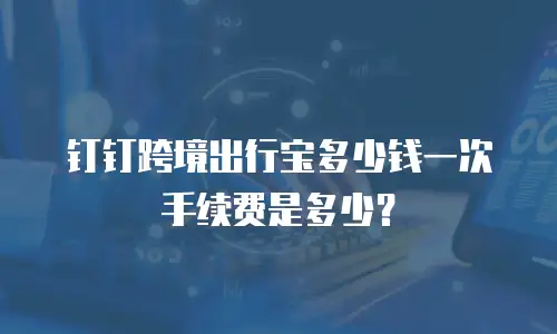 钉钉跨境出行宝多少钱一次 手续费是多少？