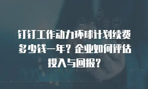 钉钉工作动力环球计划续费多少钱一年？企业如何评估投入与回报？