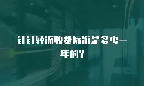 钉钉轻流收费标准是多少一年的？