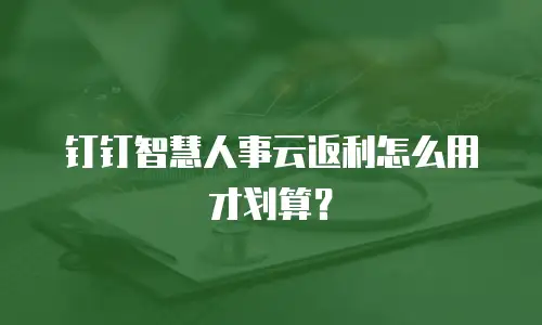 钉钉智慧人事云返利怎么用才划算？
