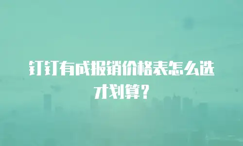 钉钉有成报销价格表怎么选才划算？