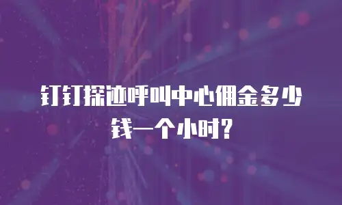 钉钉探迹呼叫中心佣金多少钱一个小时？