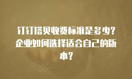 钉钉搭贝收费标准是多少？企业如何选择适合自己的版本？