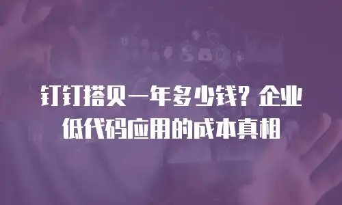 钉钉搭贝一年多少钱？企业低代码应用的成本真相