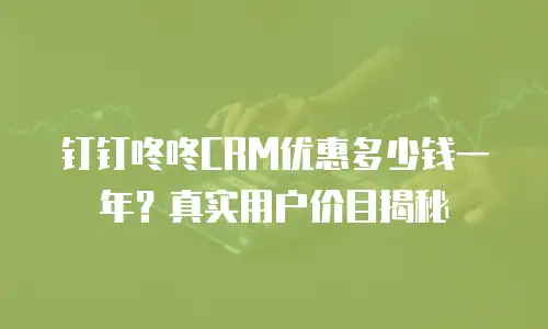 钉钉咚咚CRM优惠多少钱一年？真实用户价目揭秘