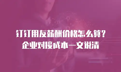 钉钉用友薪酬价格怎么算？企业对接成本一文说清