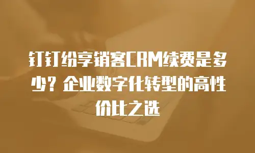 钉钉纷享销客CRM续费是多少？企业数字化转型的高性价比之选