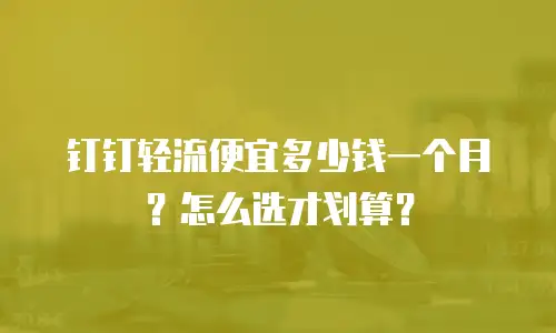 钉钉轻流便宜多少钱一个月？怎么选才划算？