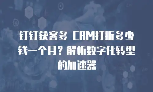 钉钉获客多 CRM打折多少钱一个月？解析数字化转型的加速器