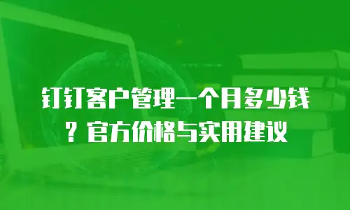 钉钉客户管理一个月多少钱？官方价格与实用建议