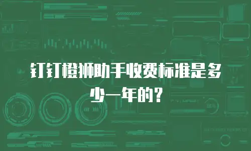 钉钉橙狮助手收费标准是多少一年的？