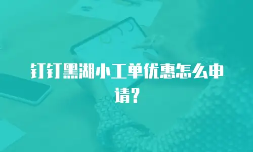 钉钉黑湖小工单优惠怎么申请？