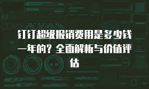 钉钉超级报销费用是多少钱一年的？全面解析与价值评估