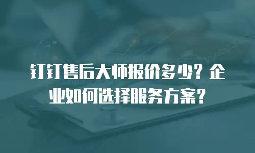 钉钉售后大师报价多少？企业如何选择服务方案？