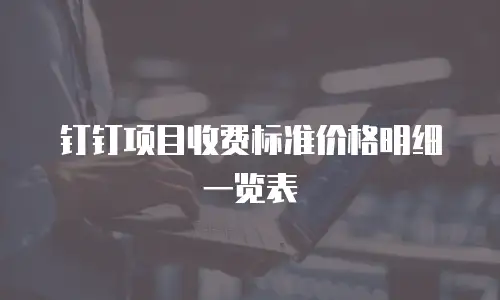 钉钉项目收费标准价格明细一览表