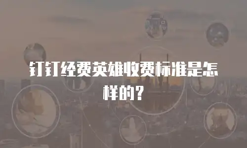 钉钉经费英雄收费标准是怎样的？