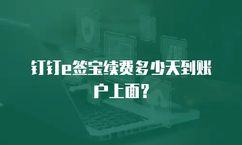 钉钉e签宝续费多少天到账户上面？