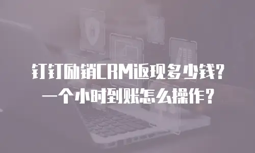 钉钉励销CRM返现多少钱？一个小时到账怎么操作？