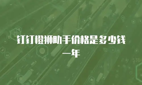 钉钉橙狮助手价格是多少钱一年