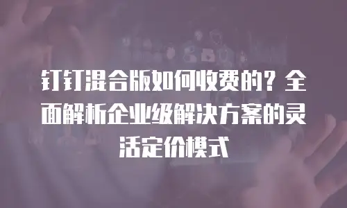 钉钉混合版如何收费的？全面解析企业级解决方案的灵活定价模式