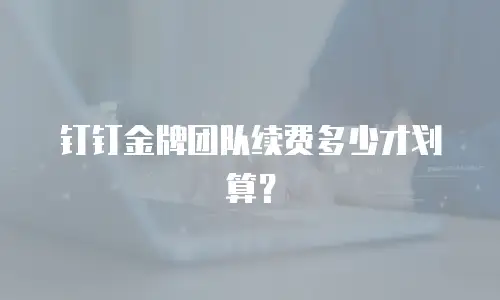 钉钉金牌团队续费多少才划算？