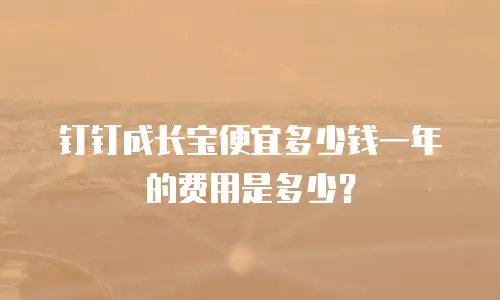 钉钉成长宝便宜多少钱一年的费用是多少？