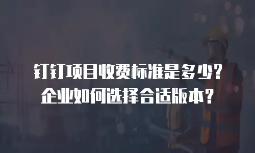 钉钉项目收费标准是多少？企业如何选择合适版本？