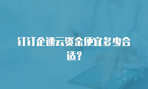 钉钉企速云资金便宜多少合适？
