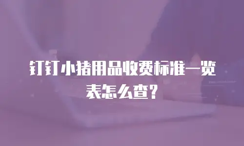 钉钉小猪用品收费标准一览表怎么查？