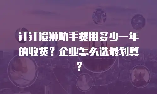 钉钉橙狮助手费用多少一年的收费？企业怎么选最划算？