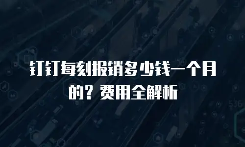 钉钉每刻报销多少钱一个月的？费用全解析