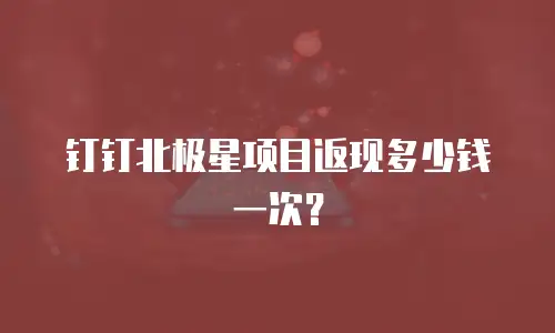 钉钉北极星项目返现多少钱一次？